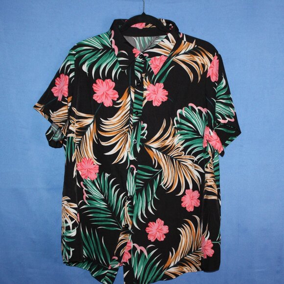SHEIN CURVE Tropical Shirt and Shorts Co-ord Set 1XL - Picture 6 of 14